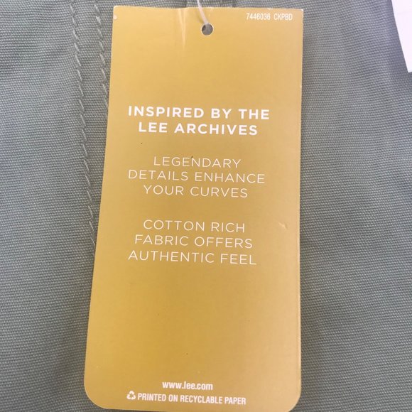 Lee Women's 14M Hi-Rise Regular Fit Deeplichengreen Utility Short New With Tags - Picture 4 of 13